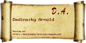 Dedinszky Arnold névjegykártya
